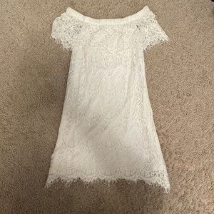 off the shoulder white lace forever 21 dress